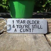 Hand Stamped Personalised Keychain Keyring Anniversary Gifts