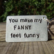 Hand Stamped Personalised Keychain Keyring Anniversary Gifts