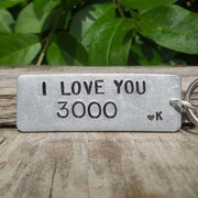 Hand Stamped Personalised Keychain Keyring Anniversary Gifts