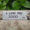 Hand Stamped Personalised Keychain Keyring Anniversary Gifts