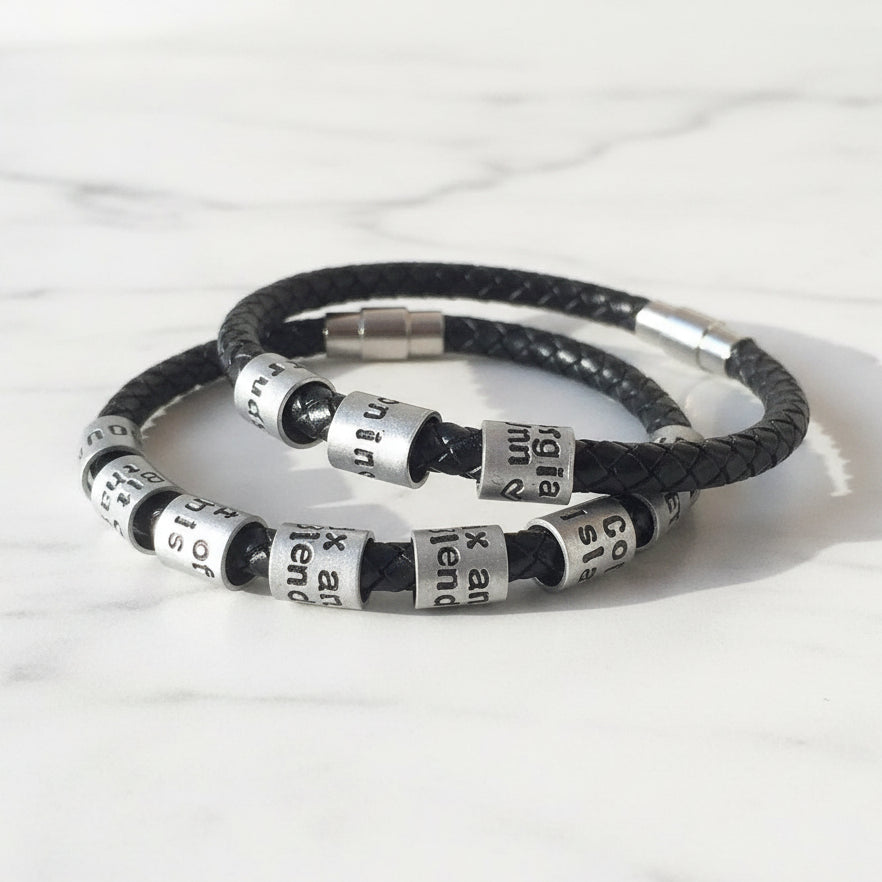 Black Leather Braided Bracelet