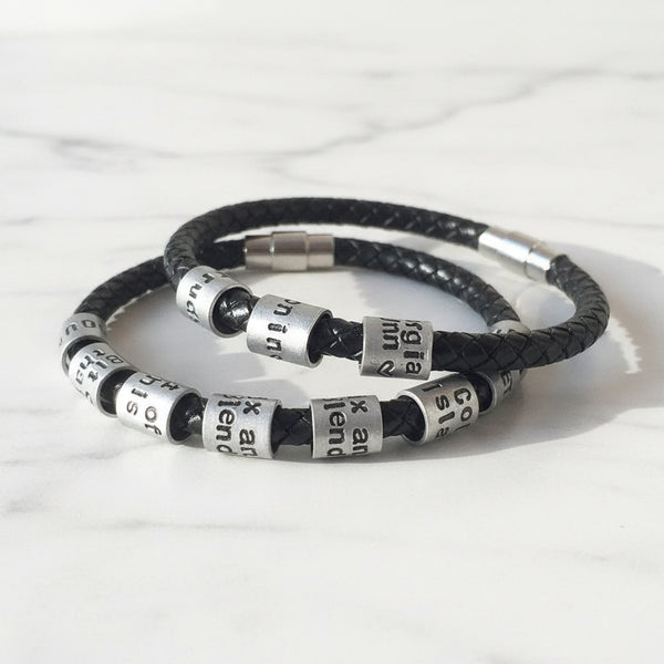 Black Leather Braided Bracelet
