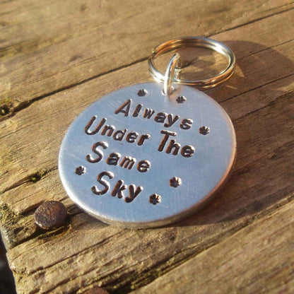 Hand Stamped PAlways Under The Same Sky ersonalised Keychain Keyring Anniversary Gifts