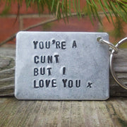 Hand Stamped Personalised Keychain Keyring Anniversary Gifts