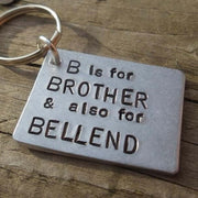 Hand Stamped Personalised Keychain Keyring Anniversary Gifts