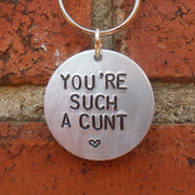 Hand Stamped Personalised Keychain Keyring Anniversary Gifts