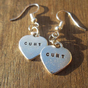 Cute funky Hand stamped earrings handmade jewellery Gifts for her