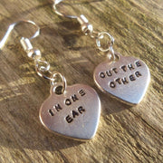 Cute funky Hand stamped earrings handmade jewellery Gifts for her