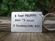 Hand Stamped Personalised Keychain Keyring Anniversary Gifts