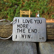 Hand Stamped Personalised Keychain Keyring Anniversary Gifts