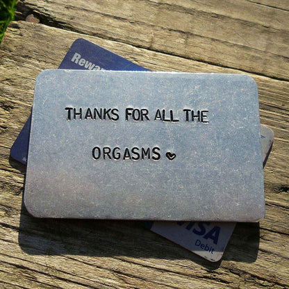 Thanks For All The ORGASMS Card Wallet Insert Funny Gifts