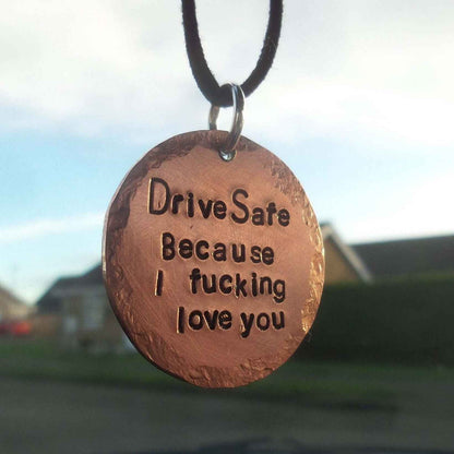 Hand Stamped Drive Safe I Love Keychain Keyring Anniversary Gifts
