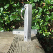 Hand Stamped Personalised Keychain Keyring Anniversary Gifts