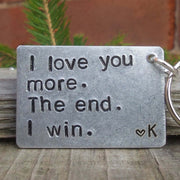 Hand Stamped Personalised Keychain Keyring Anniversary Gifts