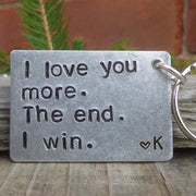 Hand Stamped Personalised Keychain Keyring Anniversary Gifts