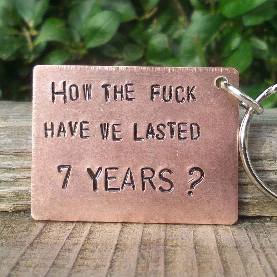 7th Wedding Anniversary Gifts Copper Anniversary Gift 7th Anniversary Copper Gifts Personalised Husband Wife Keychain