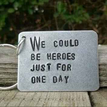 Hand Stamped Personalised Keychain David Bowie Keychain Anniversary Gifts