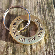 Hand Stamped Personalised Keychain Keyring Anniversary Gifts