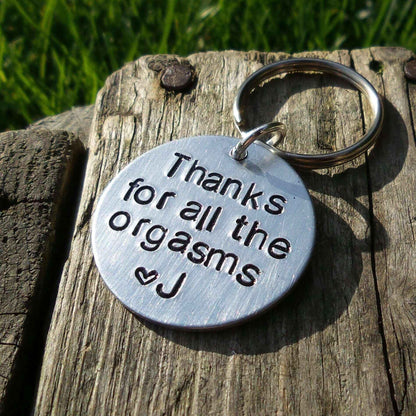 Thanks For All The Orgasms Funny Keychain Birthday Gifts Anniversary