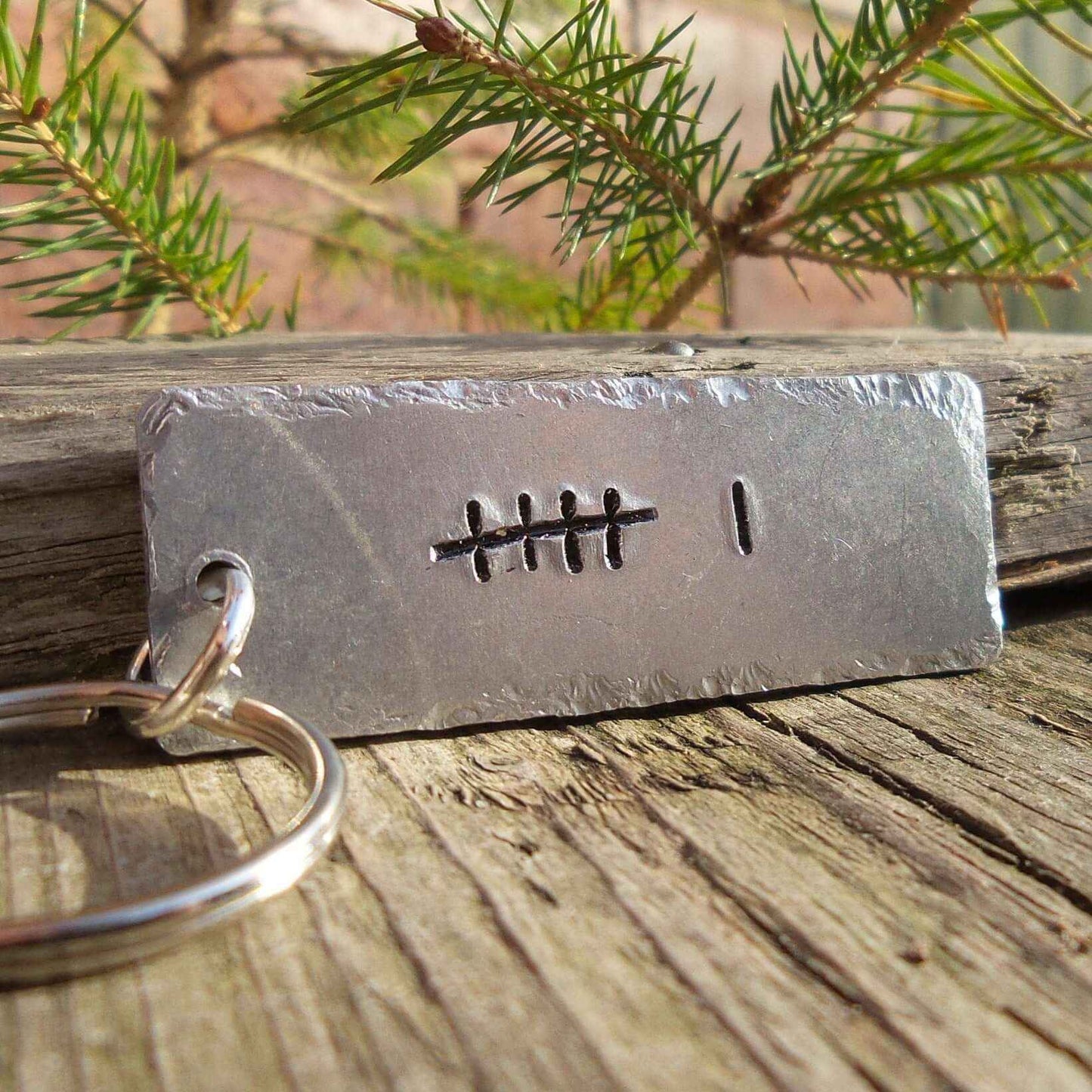 Hand Stamped Gifts 6th Iron Tally Mark Keychain Gifts For Him Her 6 Years