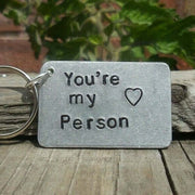 Hand Stamped Personalised Keychain Keyring Anniversary Gifts