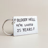 Hand Stamped Personalised Keychain Keyring Anniversary 25th Wedding Anniversary