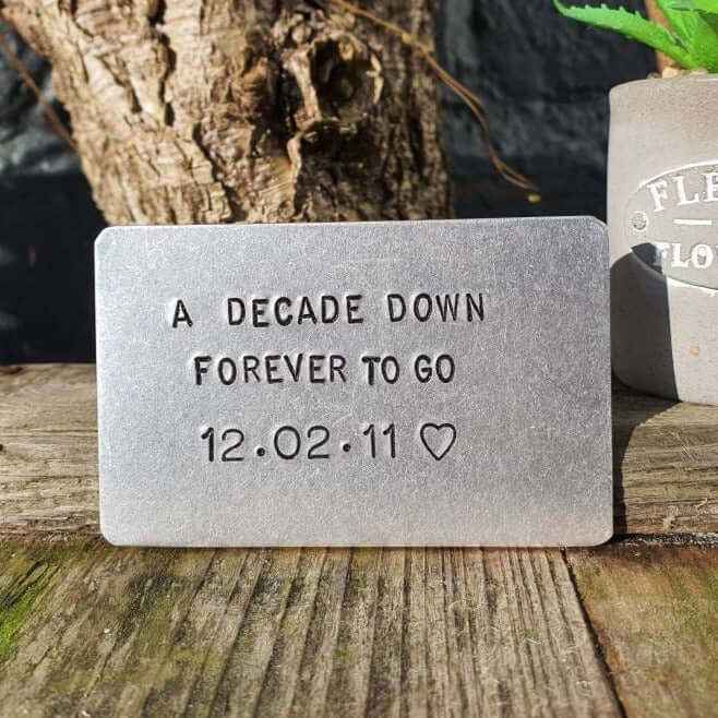 10th A Decade Down Forever To Go Personalised Gifts 10th Anniversary