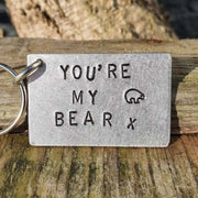 Hand Stamped Personalised Keychain Keyring Anniversary Gifts