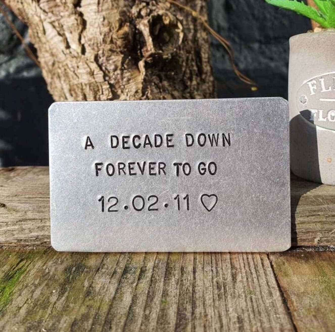 A Decade Down Forever To Go Wallet Card Gifts 10th Anniversary 