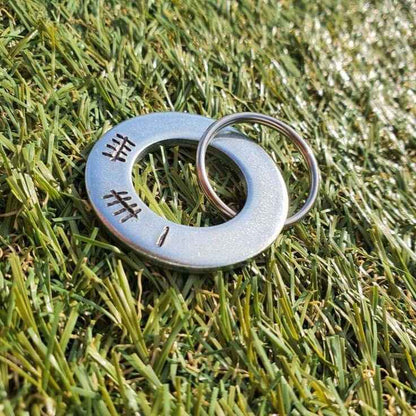 11th Wedding Anniversary Steel Anniversary Gifts 11 Years Tally mark 11 hand stamped keychain