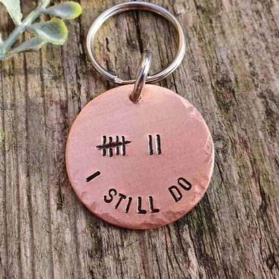 7th Anniversary Gift Tally Mark Of 7 Years 7th I Still Do Keychain