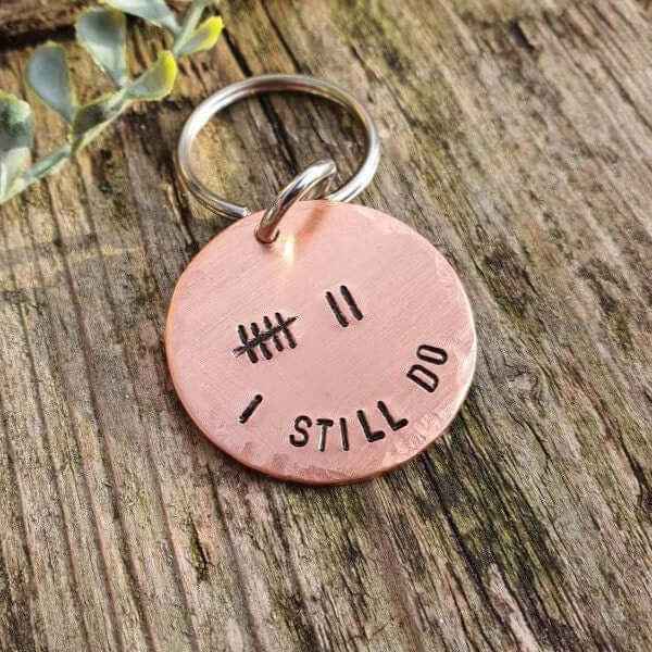 7th Anniversary Gift Tally Mark Of 7 Years 7th I Still Do Keychain