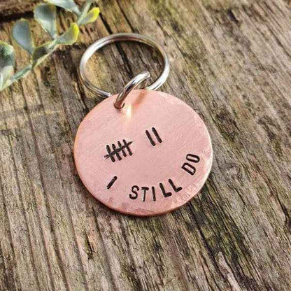 7th Anniversary Gift Tally Mark Of 7 Years 7th I Still Do Keychain