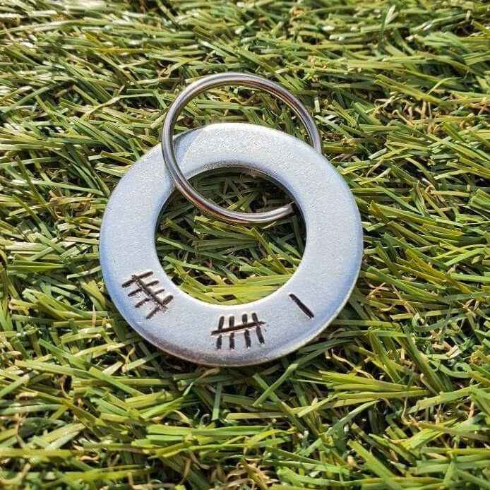 Tally Mark 11 Years Steel 11th Anniversary Gifts Personalised Keychain