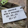 Hand Stamped Personalised Keychain Keyring Anniversary Gifts