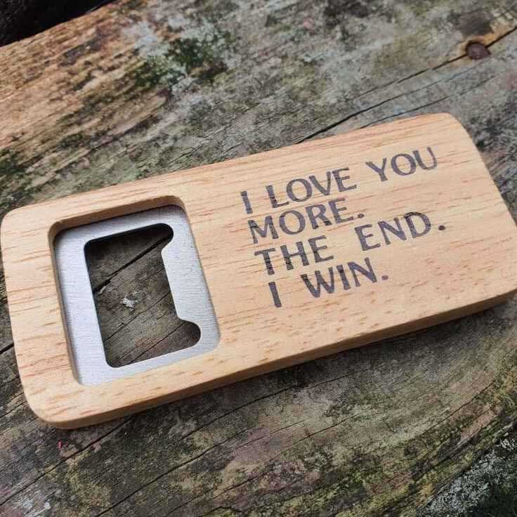 Hand Stamped Personalised Keychain Keyring Anniversary GiftsI Love You More The End I Win