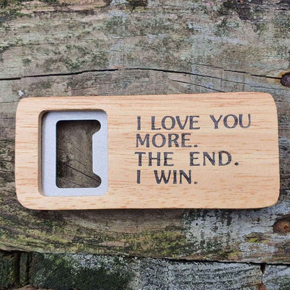 Hand Stamped Personalised Keychain Keyring Anniversary GiftsI Love You More The End I Win