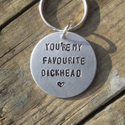 Hand Stamped Personalised Keychain Keyring Anniversary Gifts