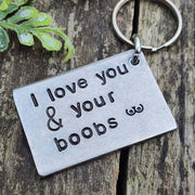 Hand Stamped Personalised Keychain Keyring Anniversary Gifts