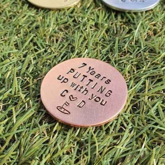 7 Years Putting Up With You Copper Golf Marker Gifts 7th Anniversary