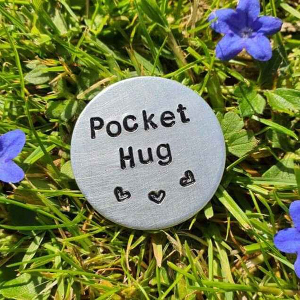 Hand Stamped Personalised Keychain Keyring Anniversary GiftsPocket Hug