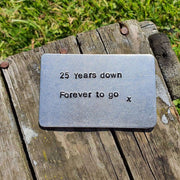 Hand Stamped Personalised Keychain Keyring Anniversary Gifts 25th wedding anniversary