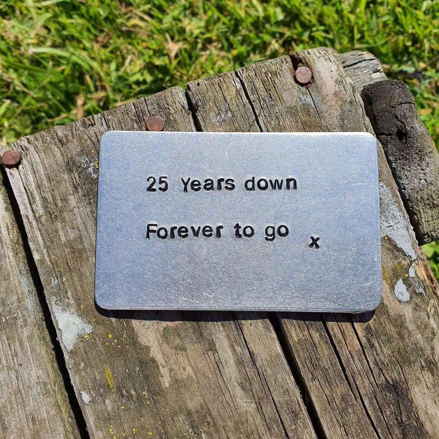 Hand Stamped Personalised Keychain Keyring Anniversary Gifts 25th 25 Yearsanniversary