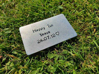 10th Wedding Anniversary Gifts Happy Tin Years and Tin Gift
