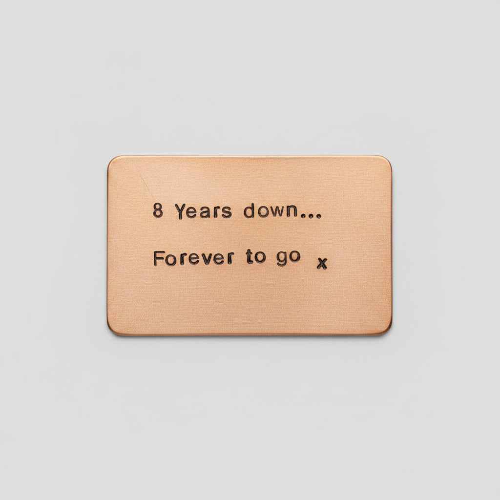 8th Wedding anniversary gift Bronze Anniversary Gifts 8 Years Down Forever To Go 8th Anniversary Wallet Insert Card