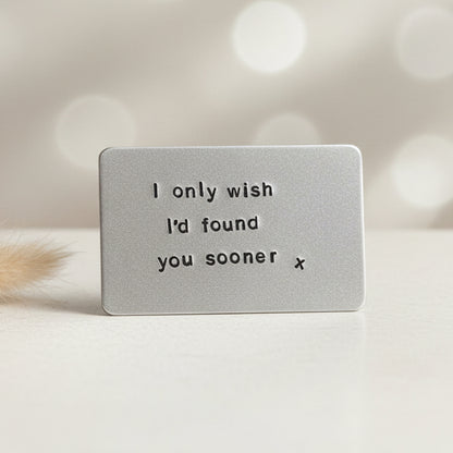 Hand Stamped Personalised Keychain Keyring Anniversary Gifts I Only Wish I'd Found You Sooner