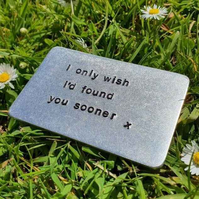 Hand Stamped Personalised Keychain Keyring Anniversary Gifts I Only Wish I'd Found You Sooner 