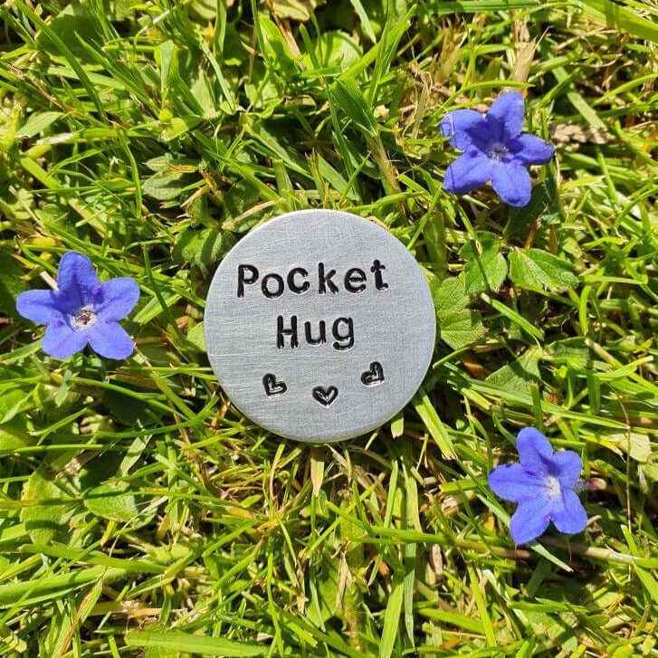 Hand Stamped Personalised Keychain Keyring Anniversary GiftsPocket Hug