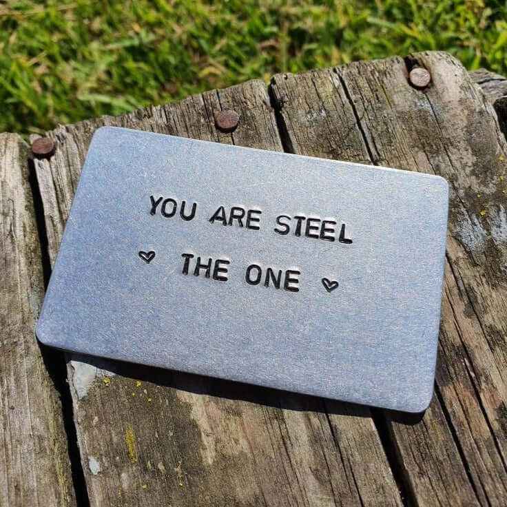 11th Wedding Anniversary Steel Anniversary Gifts 11 YearsYou Are Steel The One