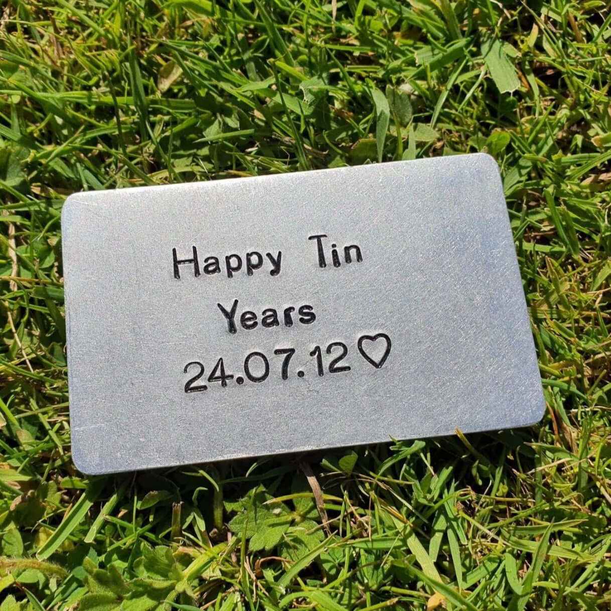10th Wedding Anniversary Gifts Happy Tin Years and Tin Gift